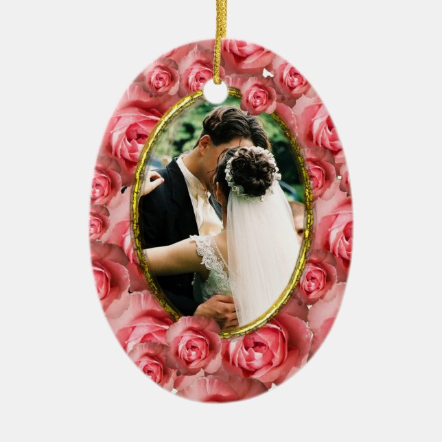 Roses Ceramic Tree Decoration (Front)