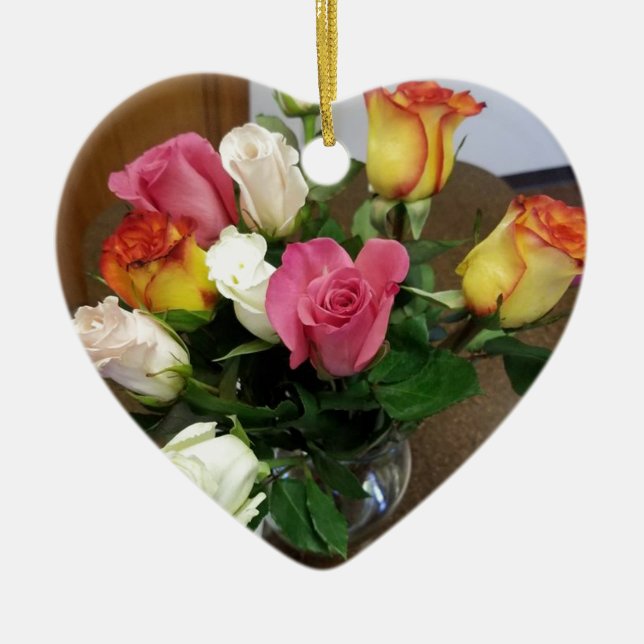 Roses Ceramic Tree Decoration (Front)