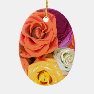 Roses Ceramic Tree Decoration