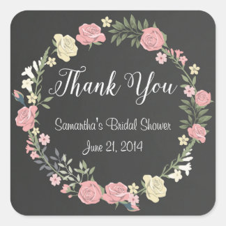 Roses Chalkboard Thank You Stickers