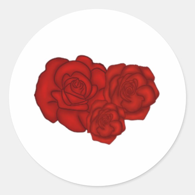 roses classic round sticker (Front)