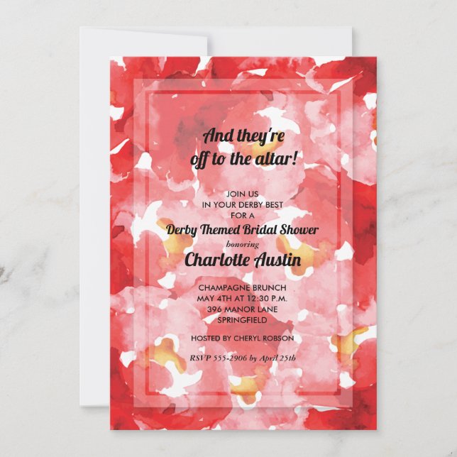 Roses Collage Derby Bridal Shower Invitations (Front)