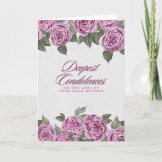 Roses Condolences Bouquet – Loss of Mother Card