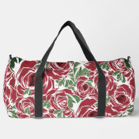 Roses Country red green vintage floral  