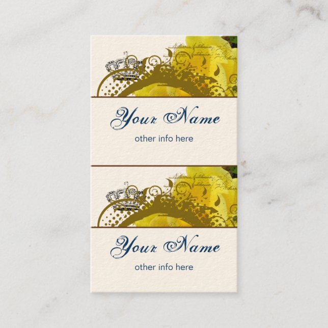 Roses, Crown, Swirls & Butterflies Mini Tags (Front)