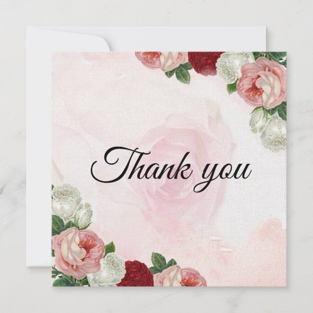 Roses custom Wedding Thank you card (Front)