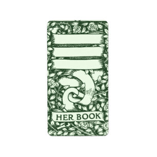 Roses Customisable Bookplate Label