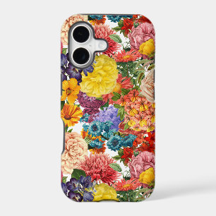 Roses, dahlia and marigold flower pattern