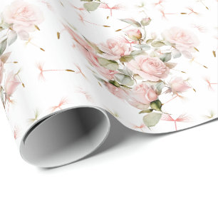 Roses & Dandelion Seeds Wrapping Paper