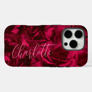 Roses Dark Moody Custom Name iPhone 16 Pro Case