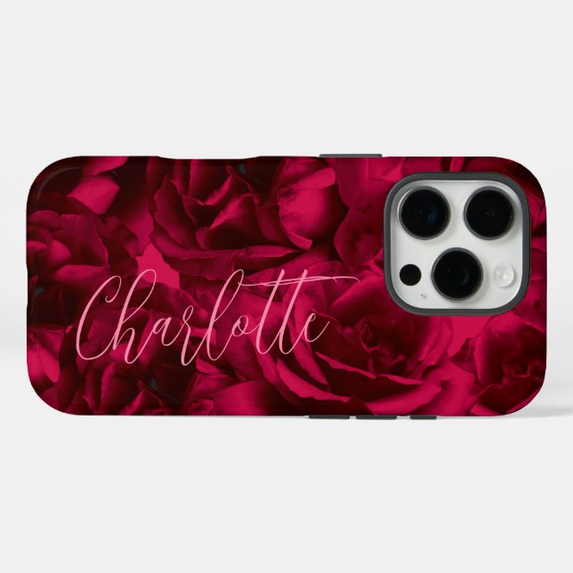 Roses Dark Moody Custom Name Case-Mate iPhone Case (Back (Horizontal))