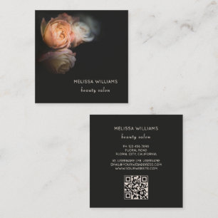 Roses Dark Romantic Square Business Card