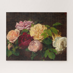 Roses de Nice on a Table by Henri Fantin-Latour Jigsaw Puzzle
