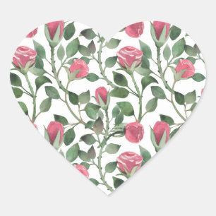 Roses design heart sticker
