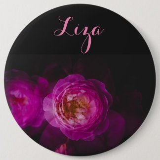Roses (double exposure version) 6 cm round badge