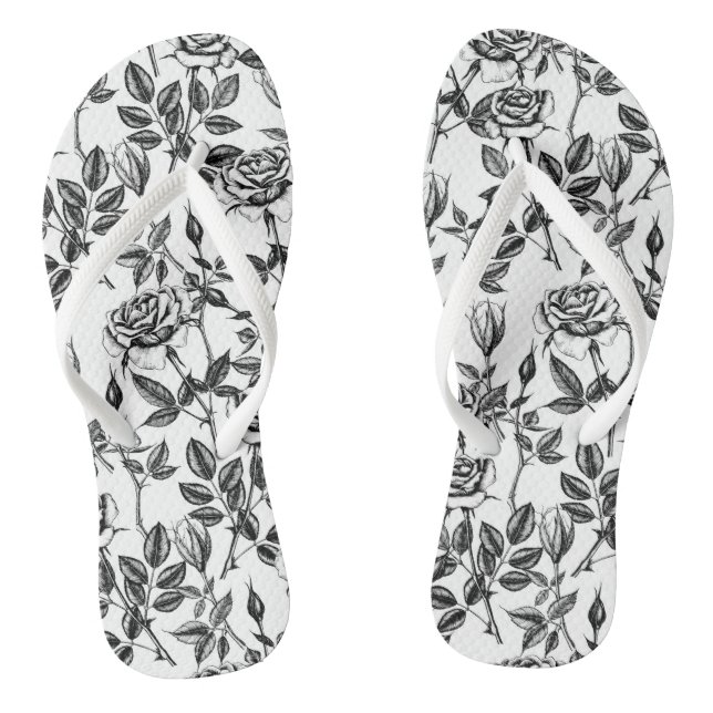 Roses drawing flip flops (Footbed)