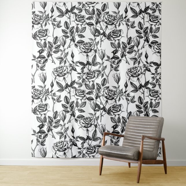 Roses drawing tapestry (In Situ)