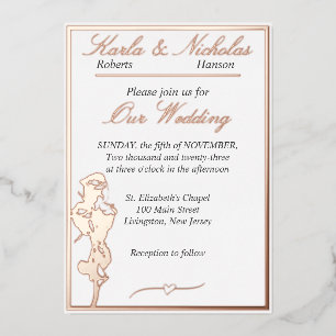 Roses, Elegant White Wedding, Rose Gold
