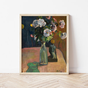 Roses et Statuette Paul Gauguin Poster