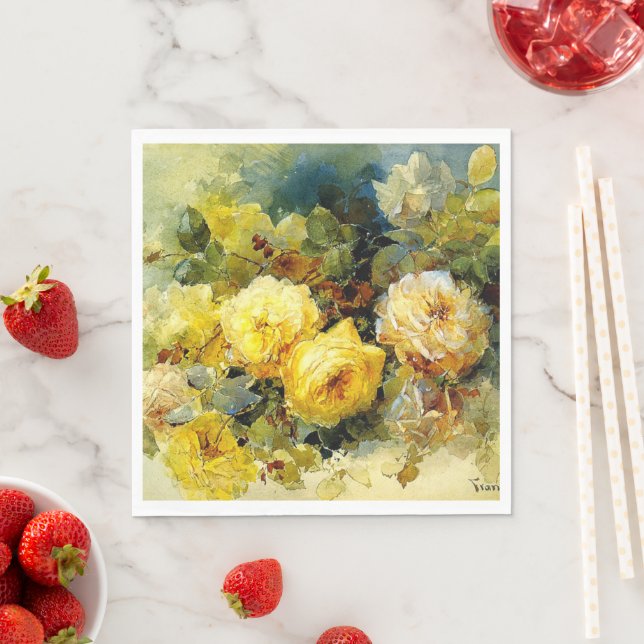 Roses, famous painting, Paper Napkin (Insitu)