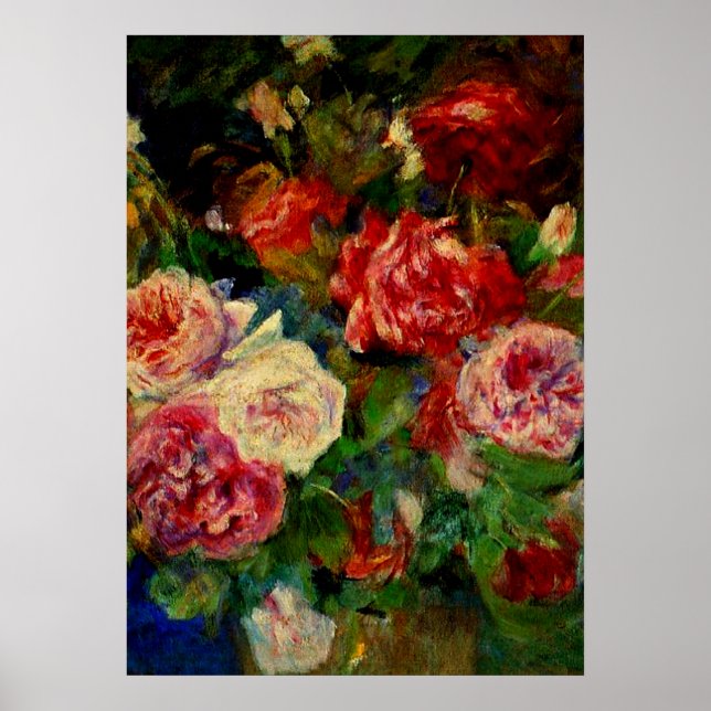 Roses, famous Renoir painting, Poster (Front)