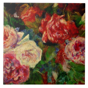 Roses, famous Renoir painting, Tile