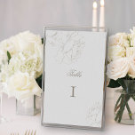 Roses Faux Embossed Ivory Formal Elegant Wedding Table Number<br><div class="desc">Elevate your formal wedding reception with this elegant ivory table number, featuring beautifully hand-drawn roses with a realistic faux-embossed floral effect on a soft, textured medium ivory watercolor background. The classic design is enhanced by a subtle double border, creating a timeless and sophisticated look perfect for black tie, traditional, or...</div>