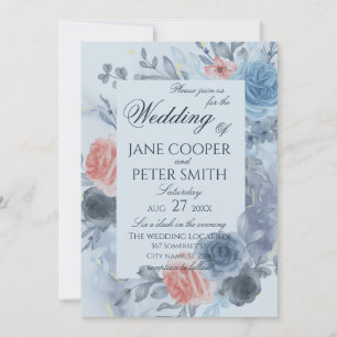 Roses floral arrangement Wedding Invitation