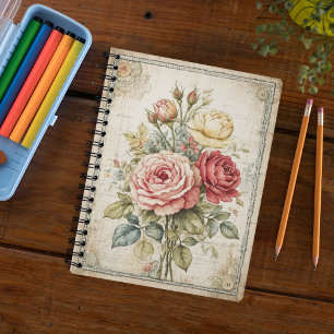 Roses Floral Cute Vintage Pattern  Notebook