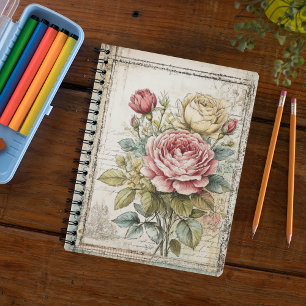 Roses Floral Cute Vintage Pattern  Notebook