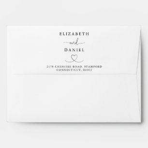 Roses Floral Elegant Heart Wedding Envelope