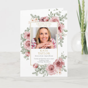 Roses Floral Funeral Order Of Service Programme