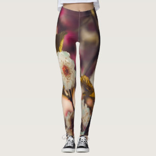 Roses floral green red Leggings lifewomenstyle