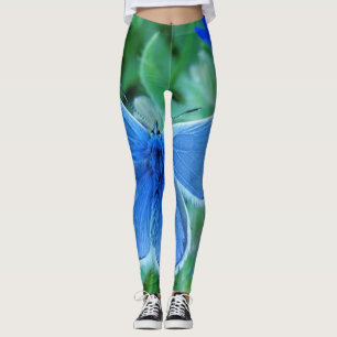 Roses floral green red modern chic style Leggings