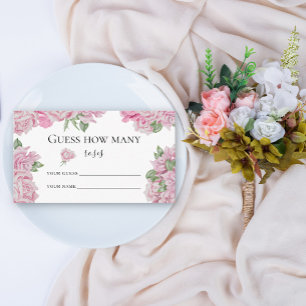 Roses floral - guess how many roses bridal game enclosure card