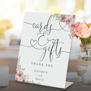 Roses Floral Heart Script Cards And Gifts Pedestal Sign