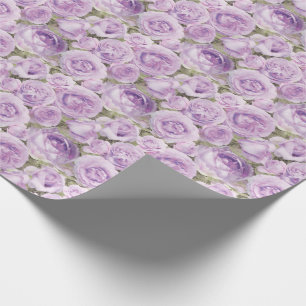 Roses Floral Lavender Purple Pattern Wrapping Paper
