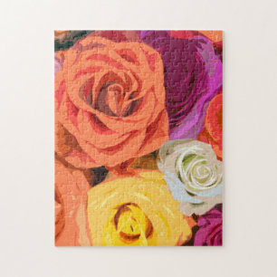 Roses Floral Pattern Jigsaw Puzzle