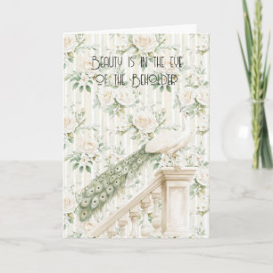 Roses Floral Peacock Beauty Is Love Card