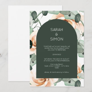 Roses Floral Wedding Invitation Card