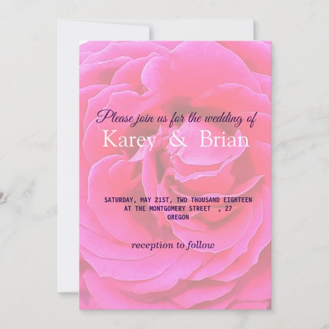 Roses Floral Wedding Invitation Card (Front)