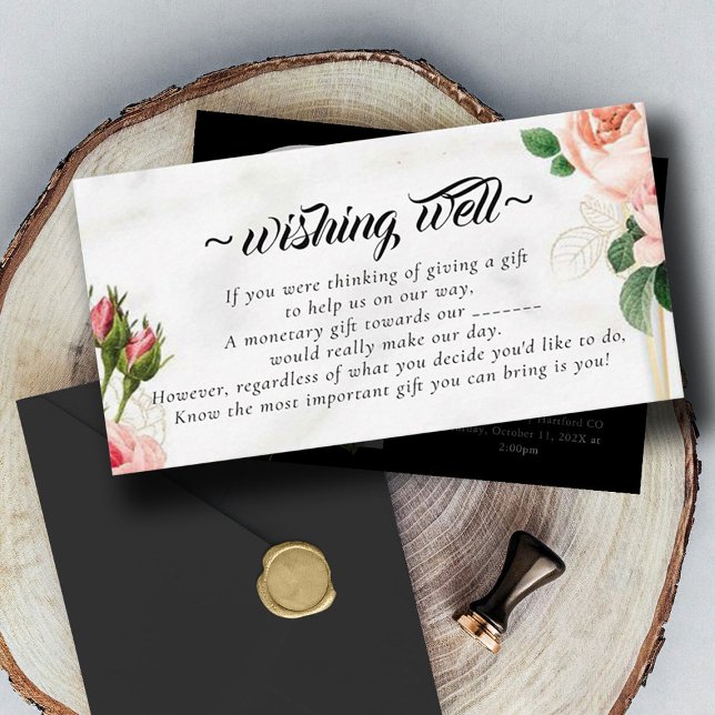 Roses Floral Wishing Well for Wedding Enclosure Card (Creator Uploaded)