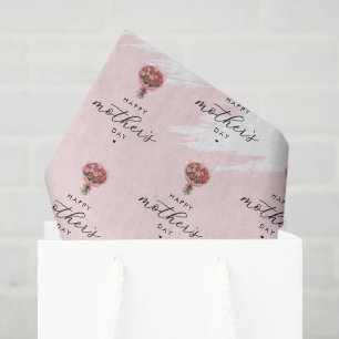 Roses Flower Bouquet Happy Mother's Day Elegant Tissue Paper