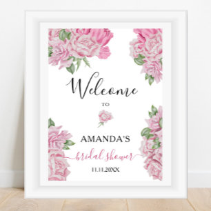 Roses flowers - bridal shower welcome sign
