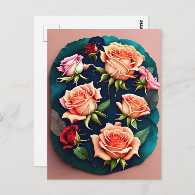 Roses, flowers, Postcrossing  Postcard (Front/Back)