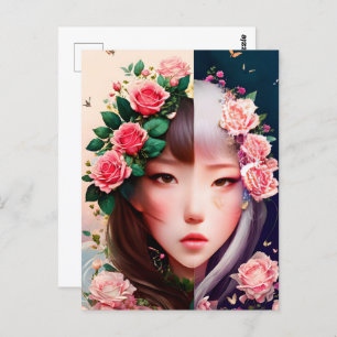 Roses, flowers, Postcrossing  Postcard