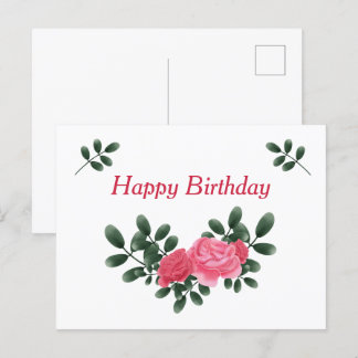 Roses for Birthday Postcard