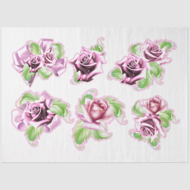 Roses for Decoupage Series Design 10 Tissue Paper (Front)