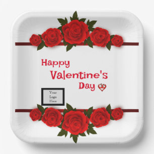 Roses for lover  paper plate