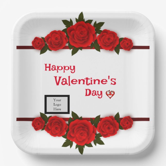 Roses for lover  paper plate (Front)